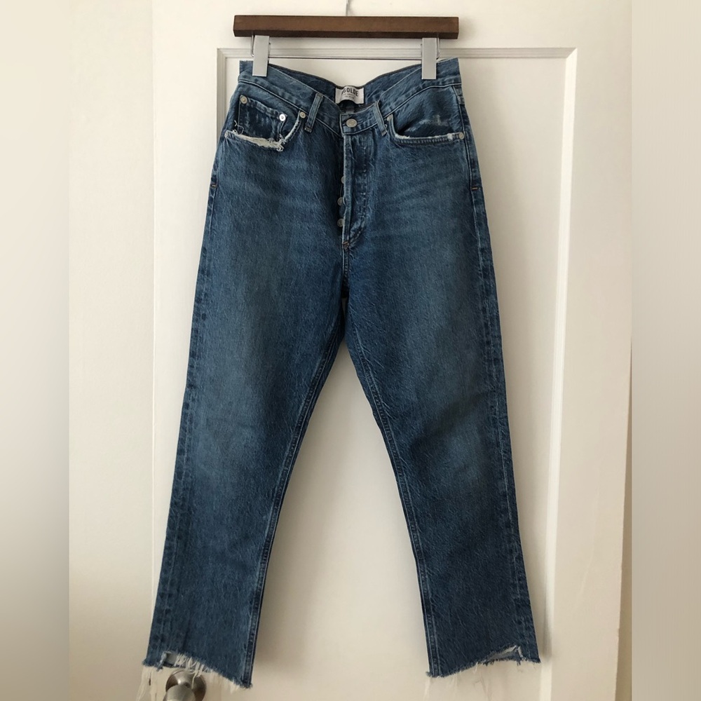 Agolde Riley high rise straight crop